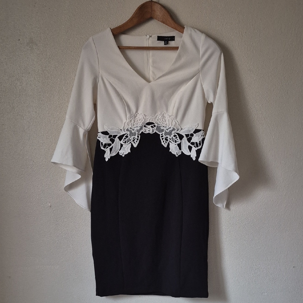 Signature by Sangria Black and White Dress